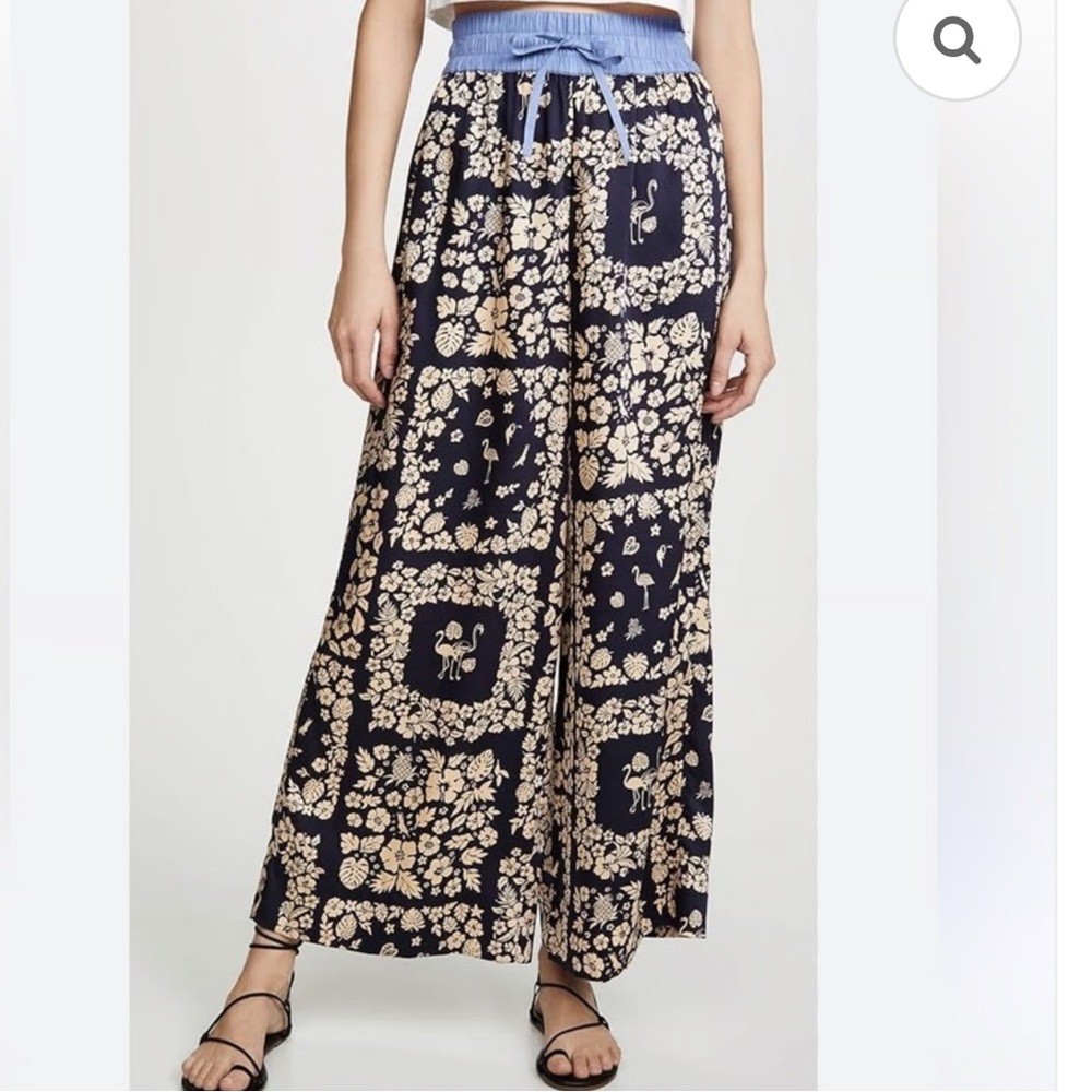 Navy and Butter Yellow Resort Pants